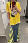 Walter Van BeirendonCK Facial T-shirts AW22-23 8017 Lemon Color